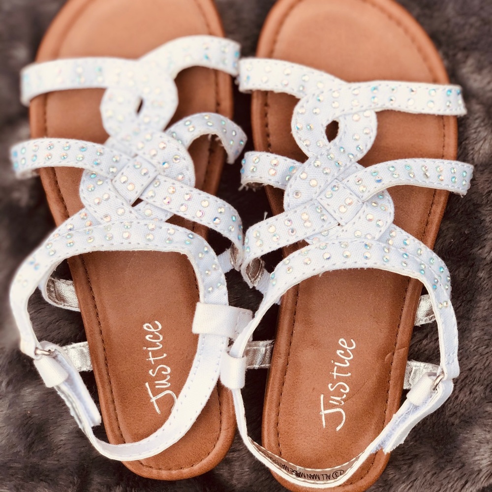 Girls 13 braid sandals w/ gems from Justice. $10